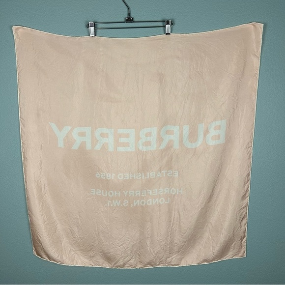 Burberry 100% Silk Pink Spellout Scarf - Picture 2 of 7